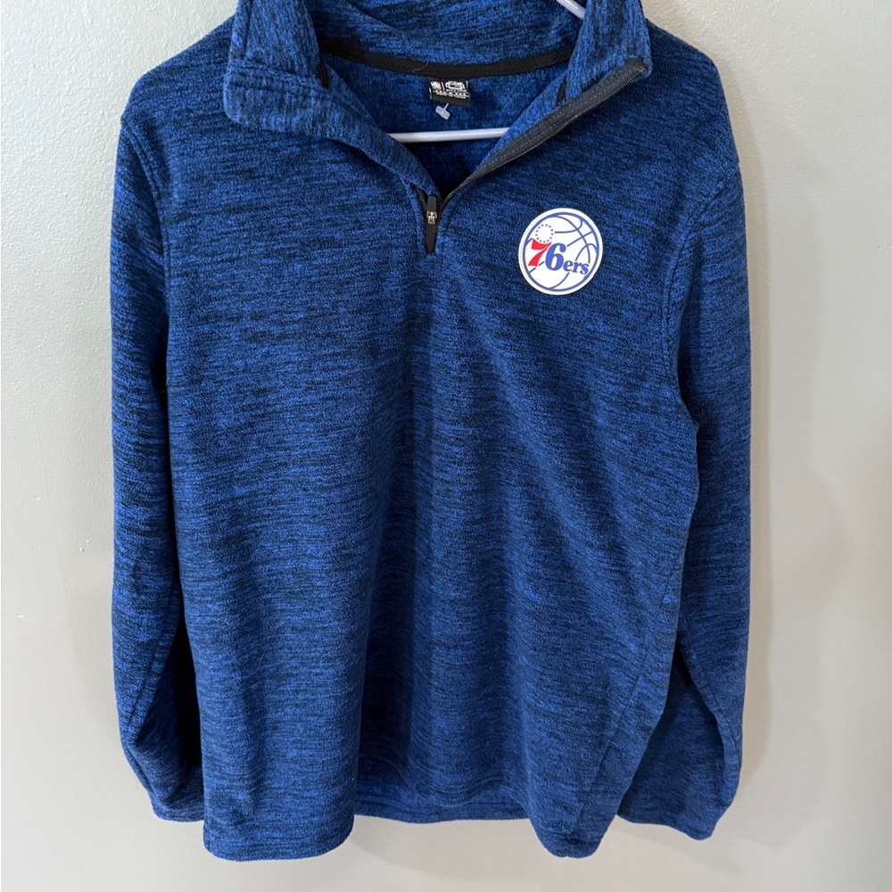 Philadelphia 76ers NBA Ultra Game 1/4 Zip  Pullover Fleece Sweater Mens Size S